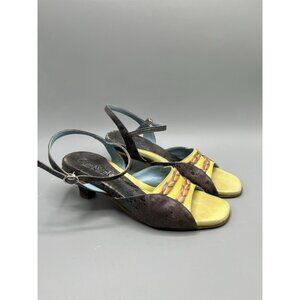 Kitten Heels Strappy Sandals, Leather Made In Italy Luxury Size 7 Gian Nicola